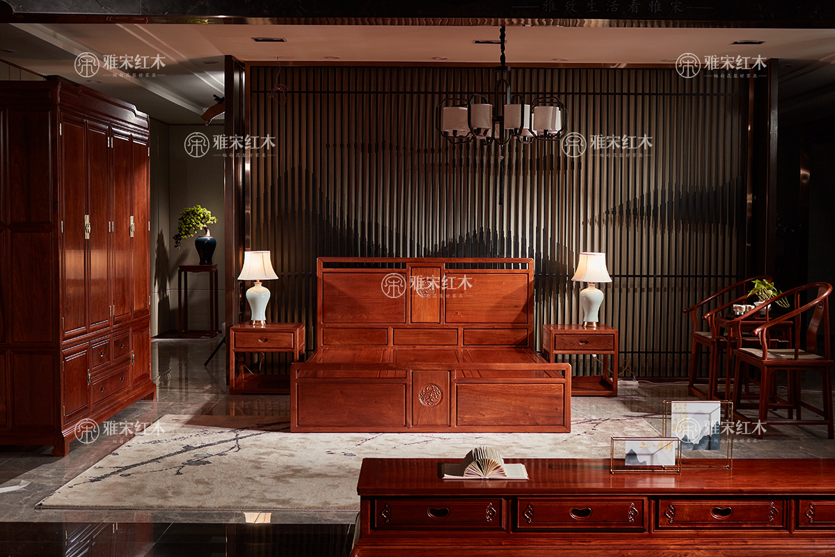 雅宋紅木:1.8米祥云大床 雅宋紅木:1.8米祥云大床